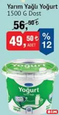 DOST YARIM YAĞLI YOĞURT 1500 G